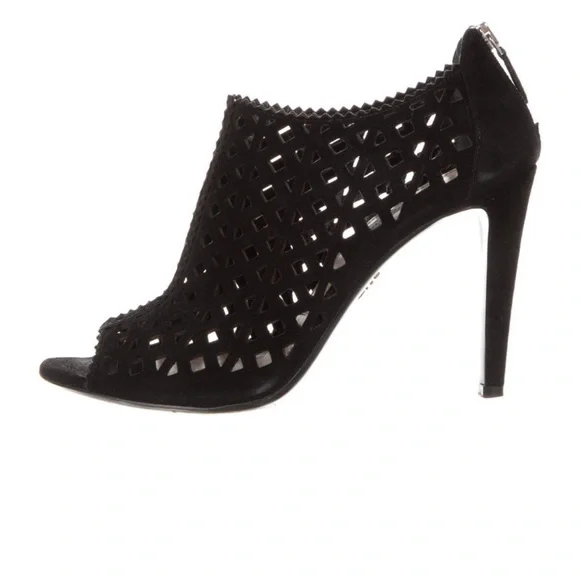 Prada Black Cutout Heels - Picture 2 of 5